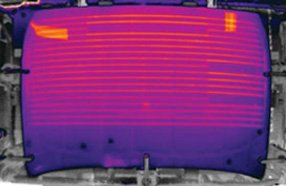 Bad defroster grid during isotherm testing